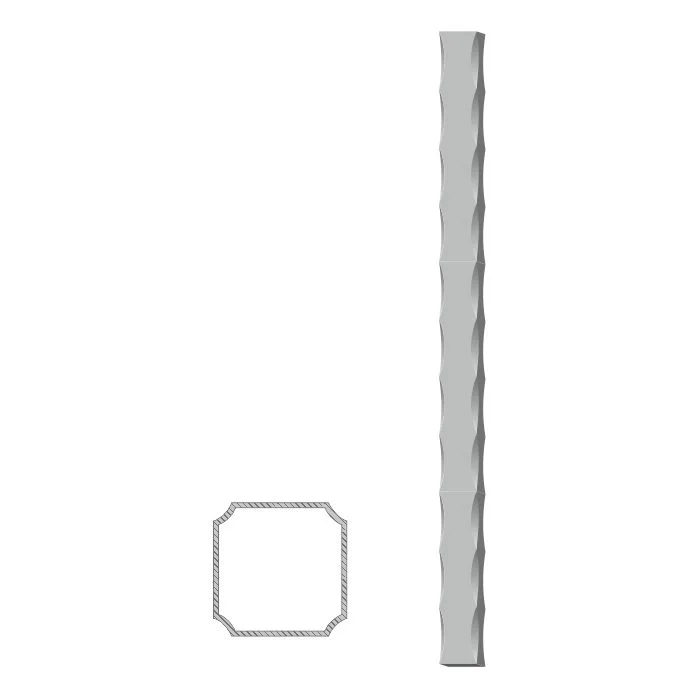 Výhodná Nabídka Uzavřený profil 60x60x3mm, černý S235, zdobený po hranách L=6000mm, cena za 1ks (6m)