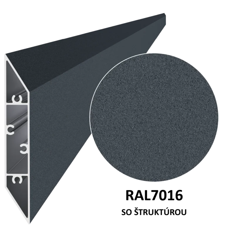 Profil na výplň 108x16x6000 mm, materiál EN AW-6060 T66, hliník s povrchovou úpravou, práškově lakovaný s jemnou matnou strukturou, antracit RAL7016, cena za kus Vysoce Kvalitní