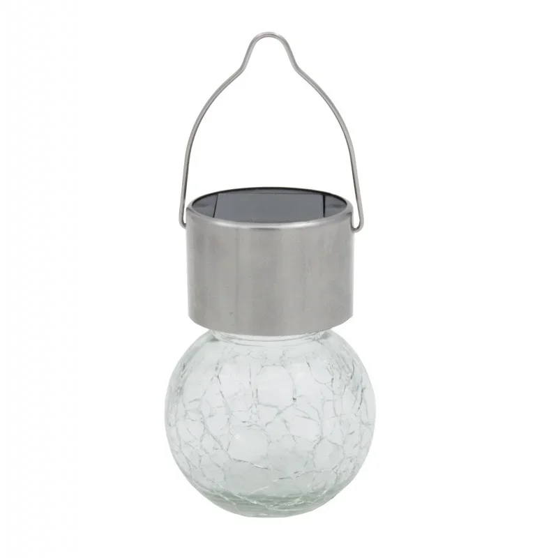 "lampa solární KOULE pr.6cm, v.9cm, 1LED, závěsná, čirá Akce
