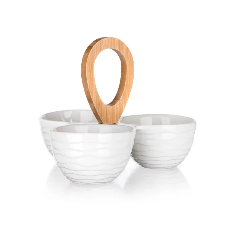 Značkový miska dělená 24x24x18cm porcelán/bambus BRILLANTE