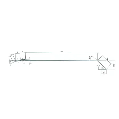 Značkový Okapnice s prolisem rš.: 200 mm 2 m / pozink RAL 7016 tmavě šedá