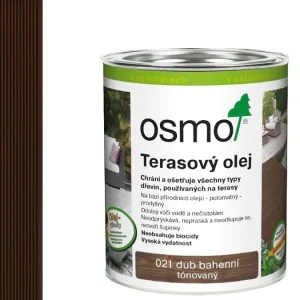 Značkový OSMO 021 Dub bahenní olej na dřevěné terasy 0,75 l – pigmentovaný terasový olej