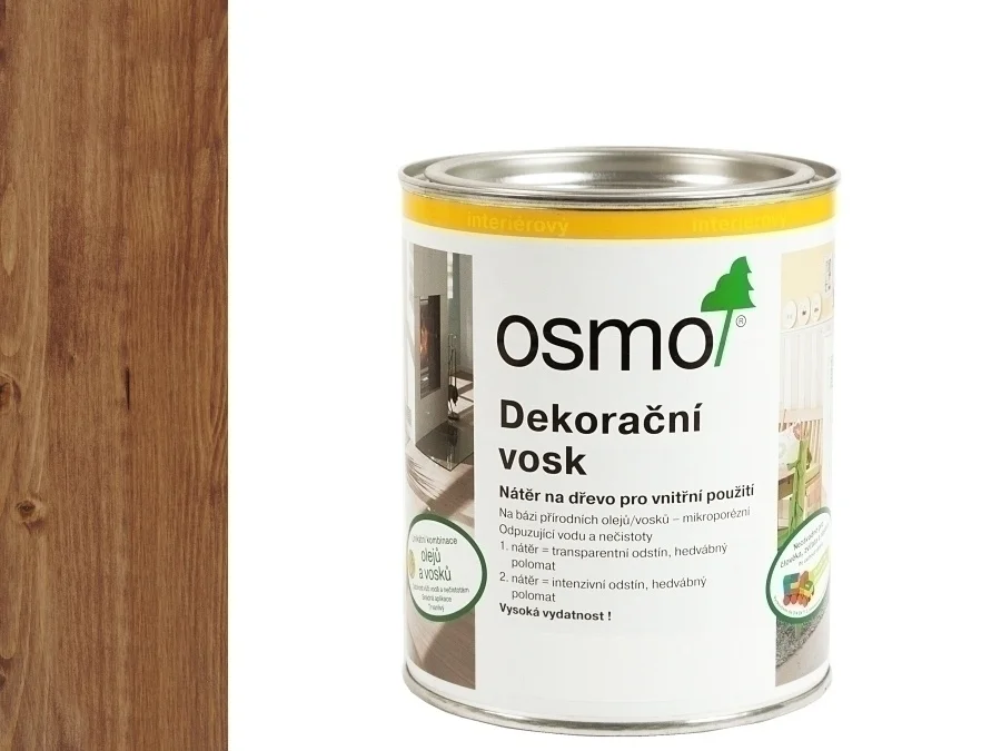 Značkový Osmo 3138 Mahagon – dekorační vosk transparent 0,75 l