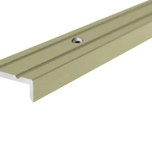 Značkový Schodová lišta šroubovací Profilteam – Šampaň E02, 25 × 10 × 2700 mm