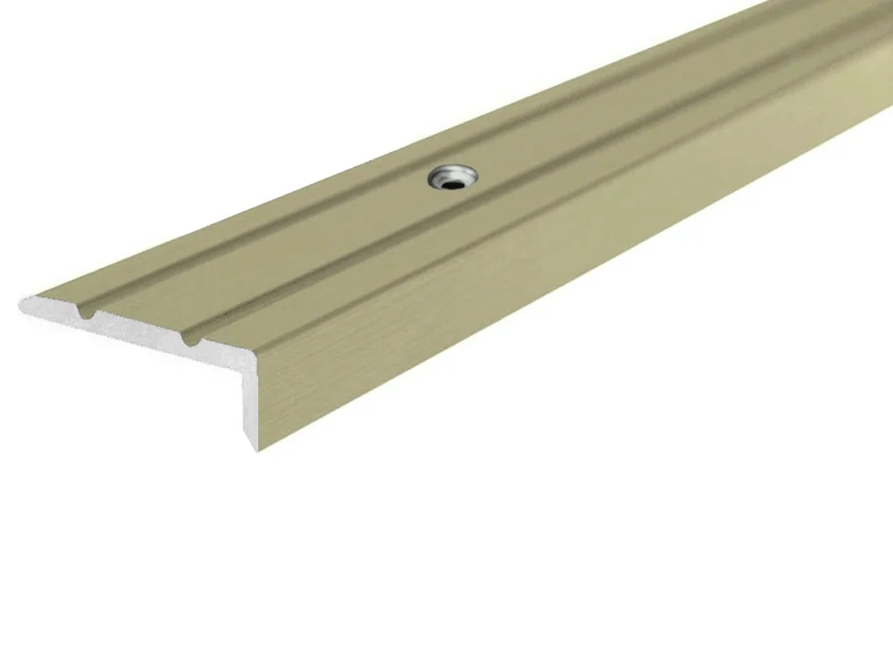 Značkový Schodová lišta šroubovací Profilteam – Šampaň E02, 25 × 10 × 2700 mm