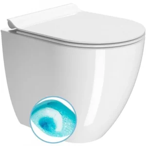 Značkový GSI PURA WC mísa stojící, Swirlflush, 36x50cm, spodní/zadní odpad, bílá ExtraGlaze 880411