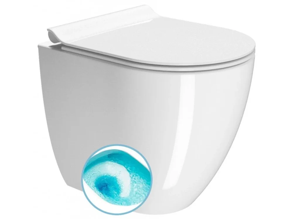Značkový GSI PURA WC mísa stojící, Swirlflush, 36x50cm, spodní/zadní odpad, bílá ExtraGlaze 880411