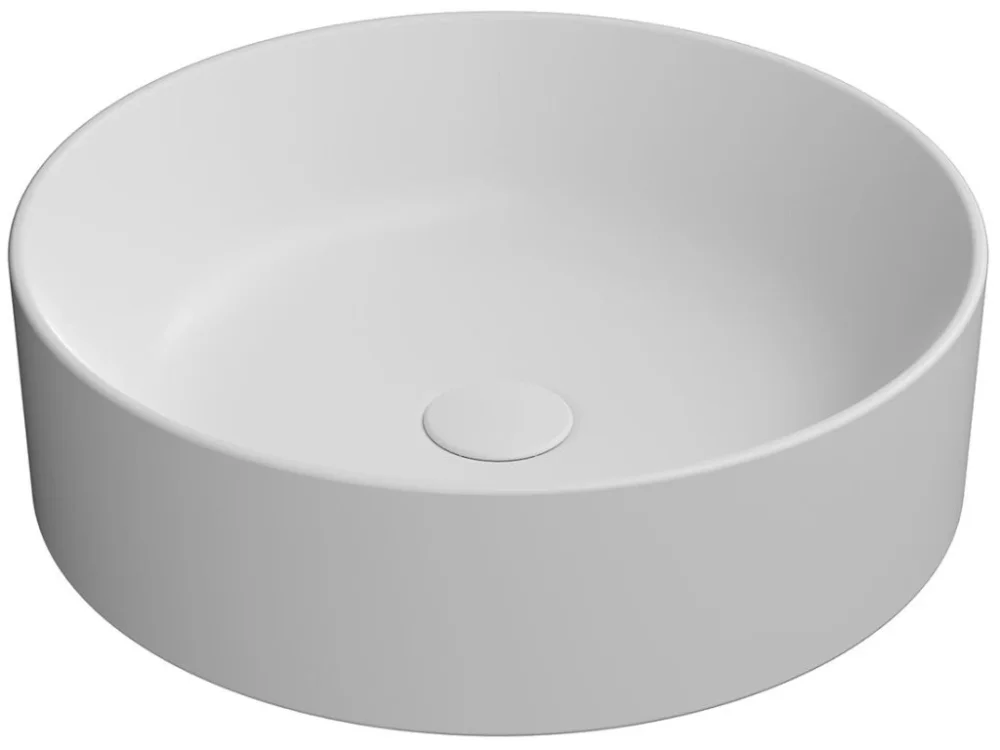 Značkový GSI KUBE X keramické umyvadlo na desku, průměr 45cm, bílá mat 942709