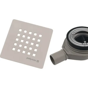 Značkový Polysan TRENECA vaničkový sifon, průměr 90mm, DN40, krytka béžová mat 84999.81