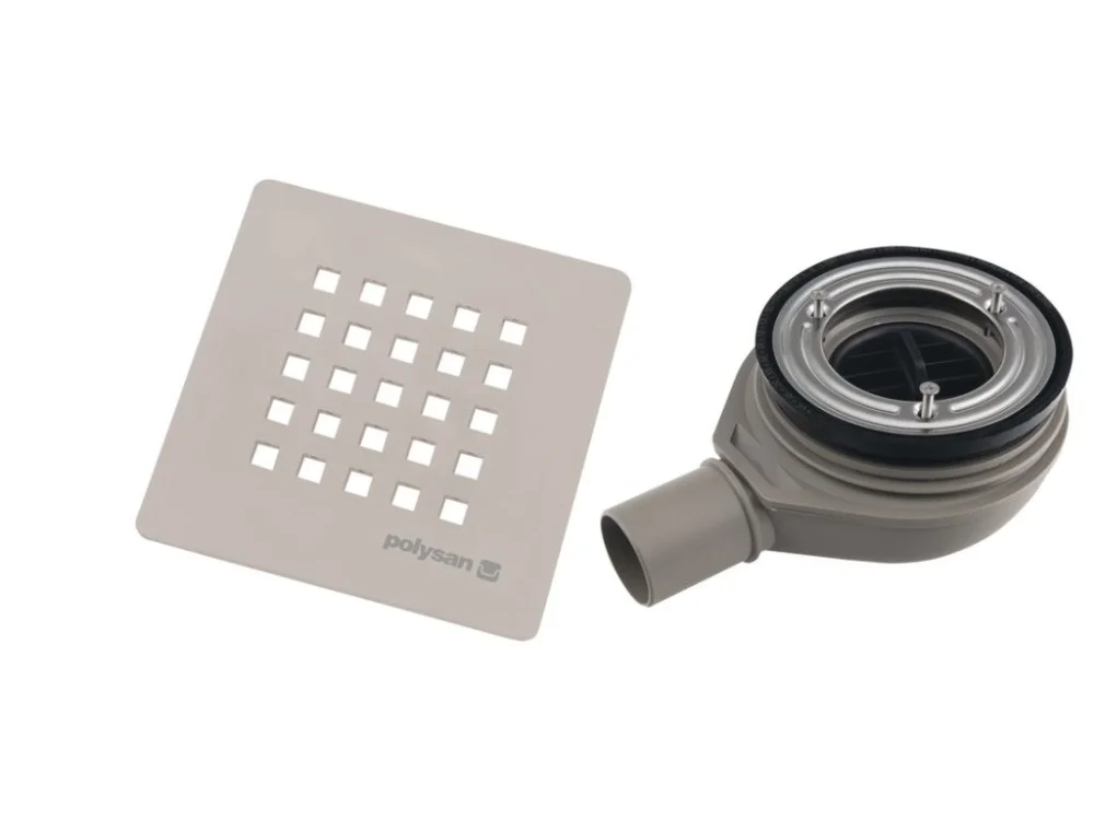 Značkový Polysan TRENECA vaničkový sifon, průměr 90mm, DN40, krytka béžová mat 84999.81