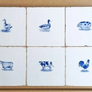 Zví?átka ze statku – Forli sítotisk, obklady 20x20, lesk – sada 6 ks Ově?eny