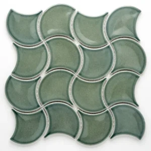 ?asově Omezené ?upina zelená keramická mozaika na síti 8,8x9,3 lesk