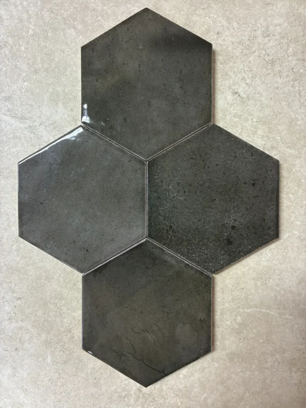 Retro dlažba Equipe Hanoi Black Ash 12,4x10,7 HEX - černá (skladem) Vysoce Kvalitní