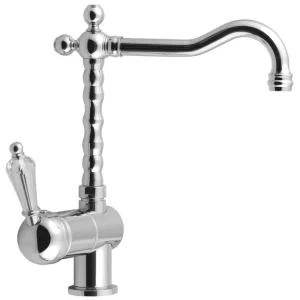 Značkový KIRKÉ CRYSTAL stojánková dřezová baterie, páčka krystal, chrom