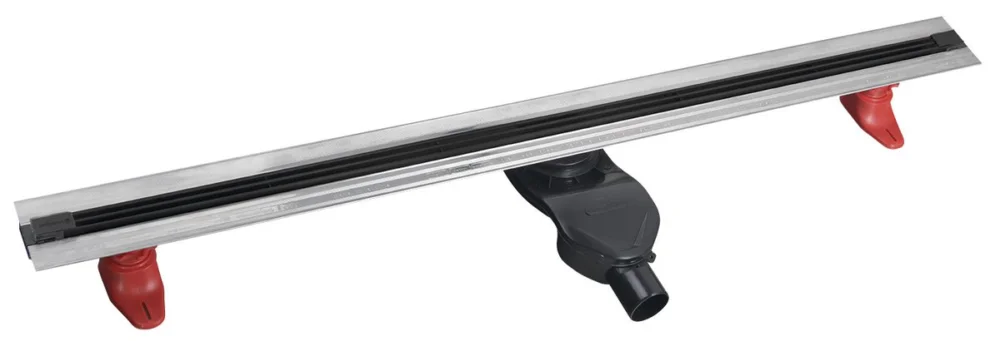 Must-Have SLIM SPRING nerezový podlahový žlab sroštem, L-250-1200, DN50, černá mat