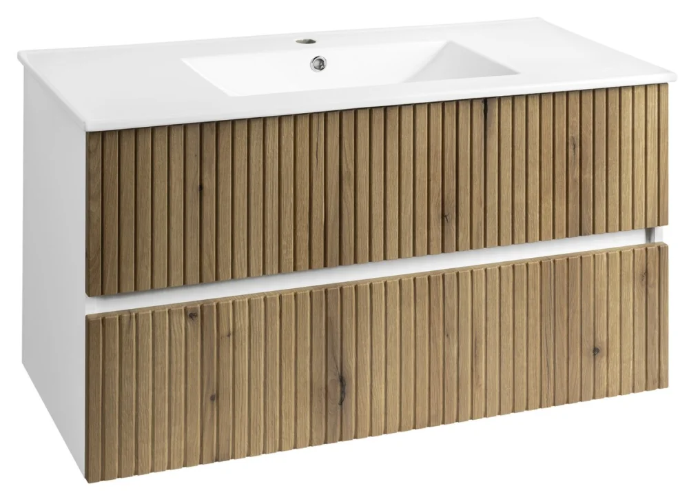 Akční Nabídka PANEDA STRIP umyvadlová skříňka 99,5x55x45,2cm, dub emporio