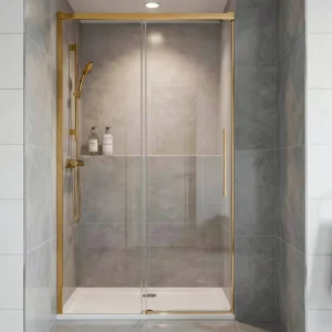 Značkový LUXOR GOLD MATT sprchové dveře 1500mm, čiré sklo