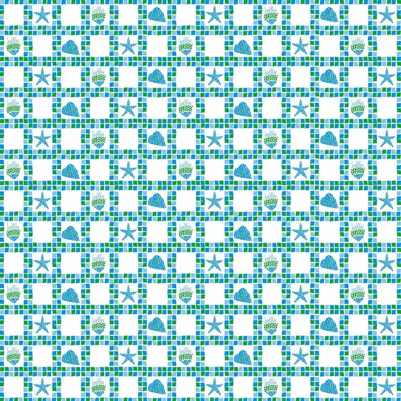 AWD INTERIOR sprchový závěs, bílá/modro-zelená Finální Vyprodej